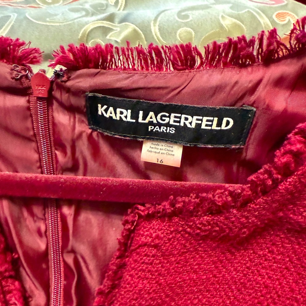 Karl Lagerfeld Burgundy Textured Jacket